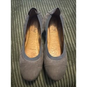 Josef Seibel Slip On Ballet Flat Grey Leather  Cap Toe Sz EU38/US7.5 EUC